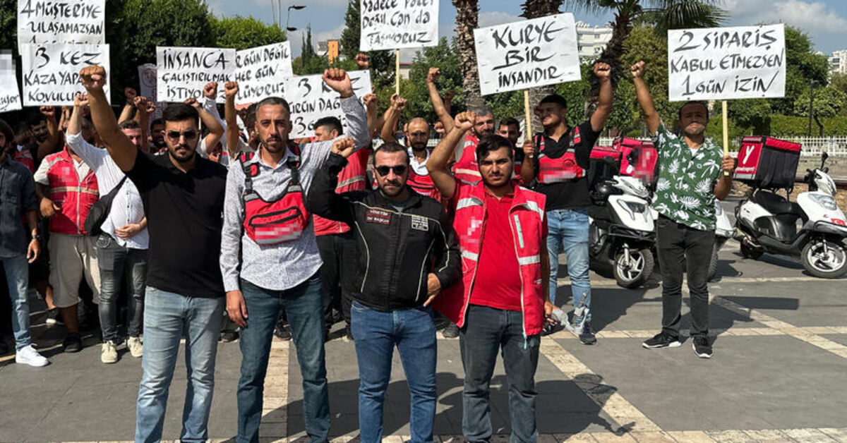 Adana’da motosikletli kuryelerden bir günlük iş bırakma eylemi